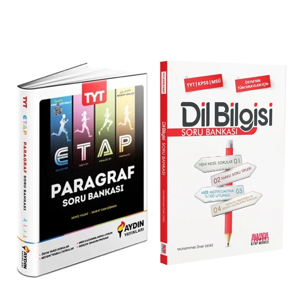 Aydın Yayınları TYT Paragraf ETAP ve AKM Dil Bilgisi Soru Bankası Seti 2 Kitap ürün görseli 1