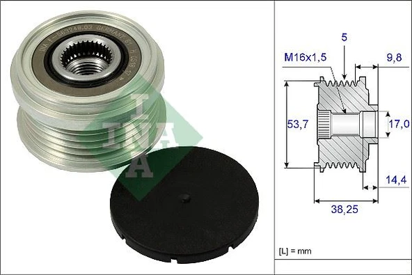 ALTERNATÖR KASNAĞI ASTRA J-CORSA D-INSIGNIA A-MERIVA B-ZAFIRA C-CRUZE 1.2-1.4 XER-NEL-NET-A14XEL 1204293-55580127-55579927-95520019 ürün görseli 1