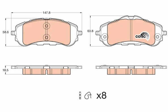 ÖN FREN BALATASI 283mm ASTRA L 21 COMBO E 18 BERLINGO 18 PARTNER 18 308 II-III 13 RIFTER 18 ürün görseli 1