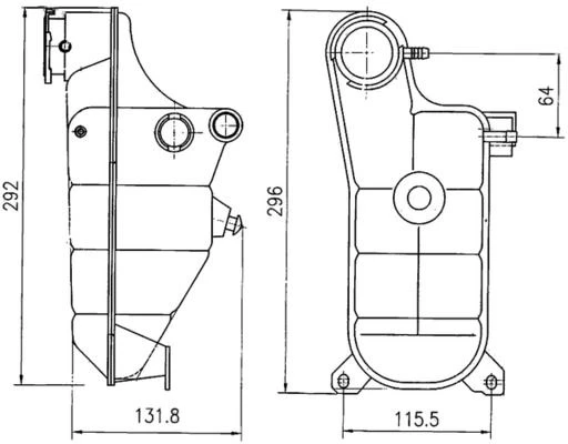 RADYATOR YEDEK SU DEPOSU MERCEDES W201 W124 S124 ürün görseli 1