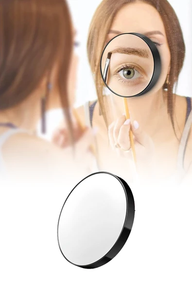 10x Büyüteçli Vantuzlu Makyaj Aynası Tıraş Aynası Banyo Duvar Aynası 9 cm ürün görseli 1