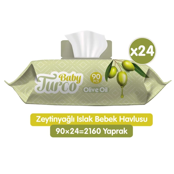 Baby Turco Zeytinyağlı Islak Bebek Havlusu 24x90 Adet ürün görseli 1