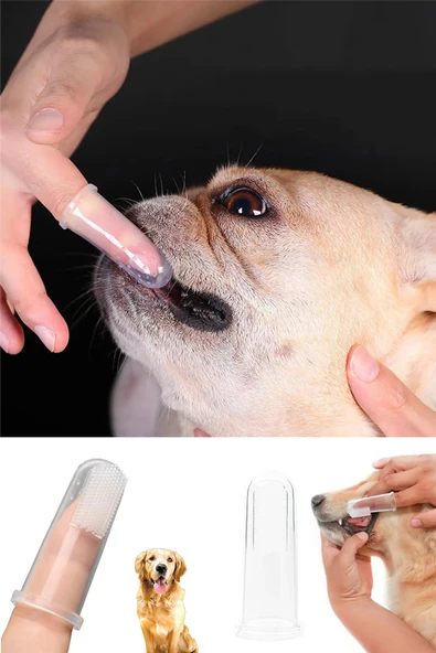 2 Adet Kediler Ve Köpekler Için 2'li Parmak Diş Fırçası ürün görseli 1