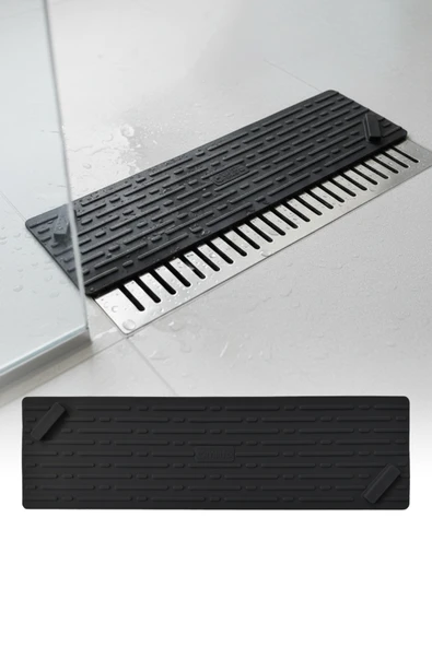 Siyah Uzun Silikon Gider Kapağı Koku Önleyici Banyo Mutfak Balkon Lavabo Gider Kapatıcı 37x11 cm ürün görseli 1