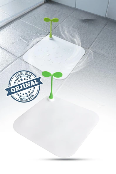 Beyaz Dekoratif Kare Koku Önleyici Lavabo Gider Kapatıcı Dekoratif Banyo Küvet Gider Tıkacı 13,3 cm ürün görseli 1