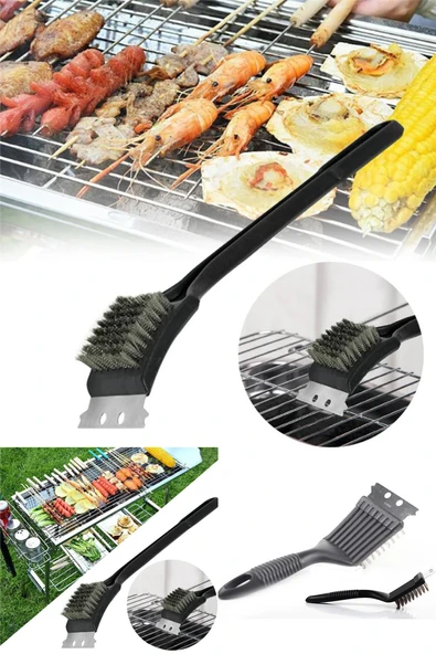 Mangal BBQ Izgara Temizlik Fırçası Paslanmaz Çelik Temizlik Fırçası ürün görseli 1