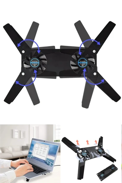 Ultra Küçük Boyutlu Katlanabilir USB Laptop Soğutucu (2 Fanlı) ürün görseli 1
