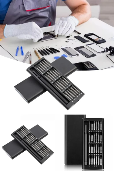 24 Parça Çelik Mini Tornavida Seti Telefon Saat Elektronik Tamir Kiti Kutulu ürün görseli 1