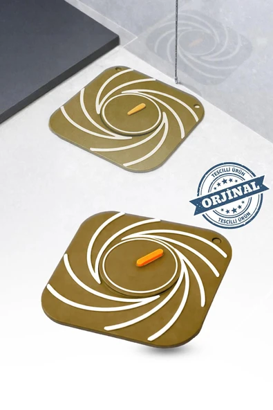 Kahverengi Silikon Gider Kapağı Delikli Koku Önleyici Lavabo Süzgeci Banyo Mutfak Matı 15x15 ürün görseli 1