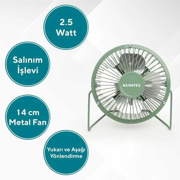 Kumtel 4'lü Masaüstü USB Fan - Resim 2