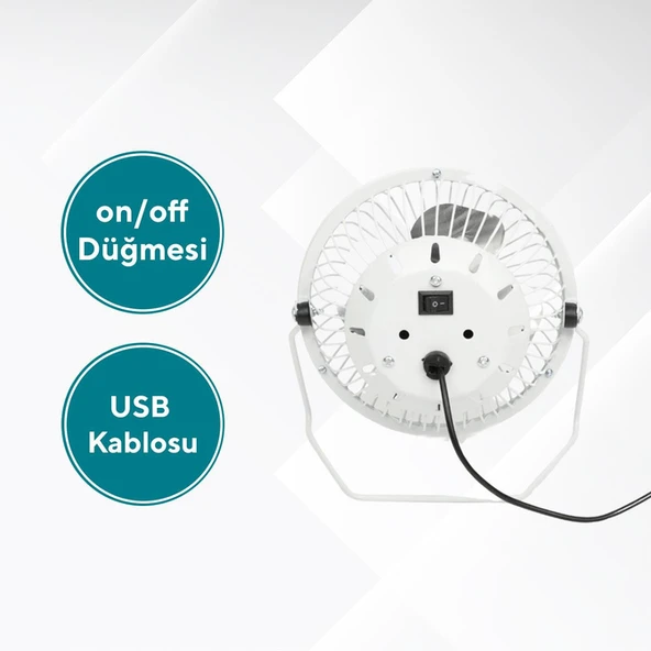Kumtel 4'lü Masaüstü USB Fan - Resim 3
