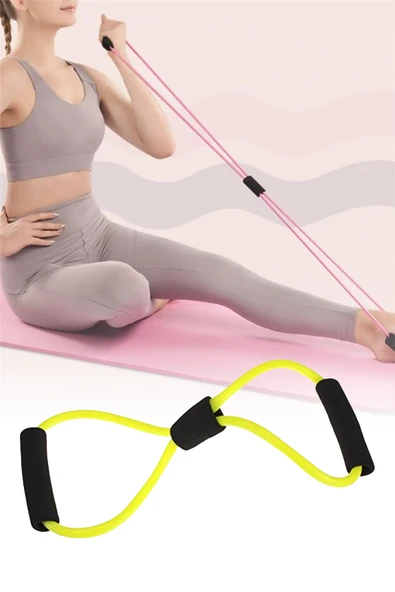 Pilates Direnç Lastiği Yoga Squat Egzersiz Aleti El Kol Kas Güçlendirme Aparatı ürün görseli 1