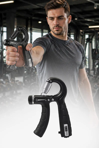 El Bilek Güçlendirici 5-60 Kg Ayarlı Sayaçlı Egzersiz Yayı Fitness Grip Güç Arttırıcı ürün görseli 1