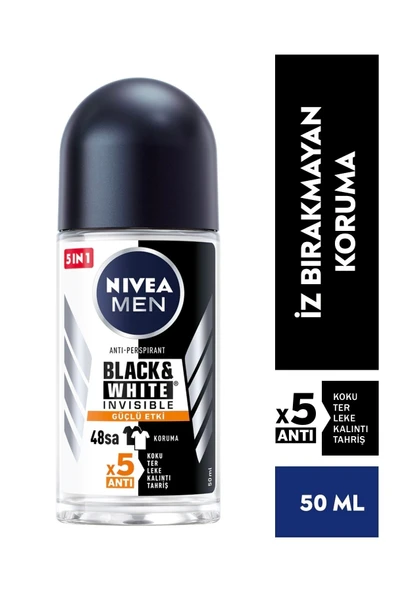 Nivea Men Black & White Invisible Roll-On 50 ml ürün görseli 1