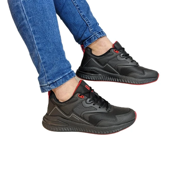 Kinetix Posıttıve Pu Siyah Comfort Fuspetli Kaymaz Spor Ayakkabı ürün görseli 1