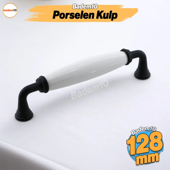 Kapıdağ Porselen Siyah Kulp 128 mm Mobilya Çekmece Mutfak Dolabı Dolap Kapak Kulplar Kulb Kulpu ürün görseli 1