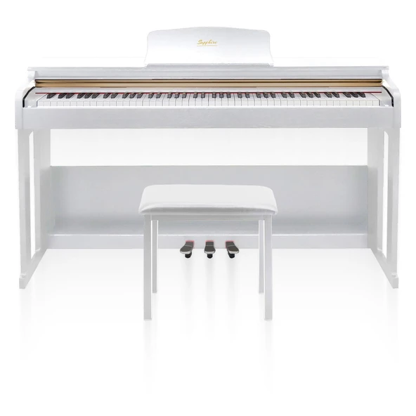 Jwin Sapphire SDP-214 Çekiç Aksiyonlu 88 Tuşlu Dijital Piyano + Tabure - Beyaz ürün görseli 1