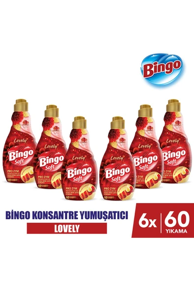 BİNGO Soft Konsantre Çamaşır Yumuşatıcısı Lovely 1440 ml X 6 Adet ürün görseli 1