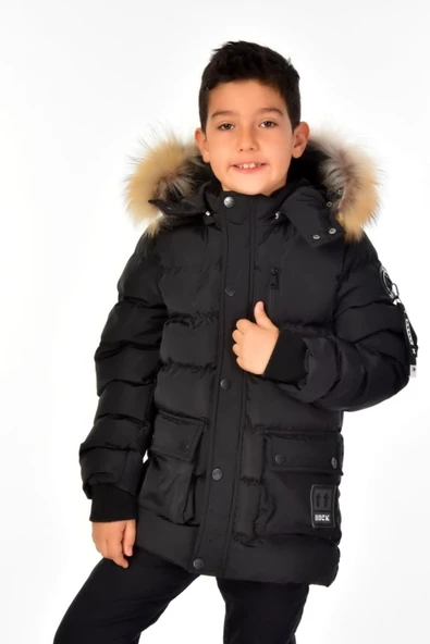 Erkek Çocuk Natürel Kürklü Mont 51254 ürün görseli 1