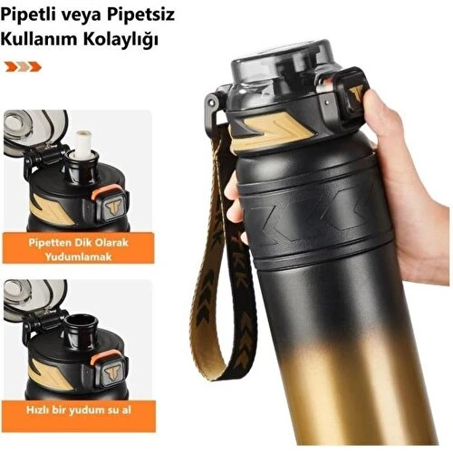 Tkk Çelik Termos 900 Ml T2025  Turuncu - Resim 5
