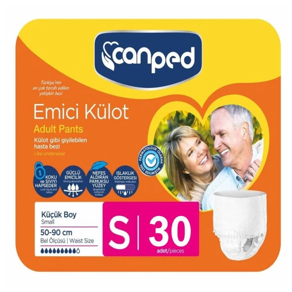 Canped Emici Külot Küçük Boy S 30'lu Hasta Bezi ürün görseli 1