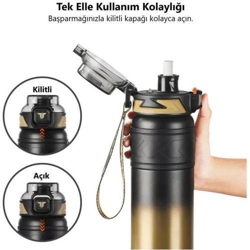 Tkk Çelik Termos 900 Ml T2025  Turuncu - Resim 4