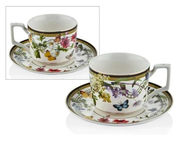 Lamedore Muse Garden 6'lı Çay Fincan Seti 15X6,5Cm 1BSF-1900MG ürün görseli 1