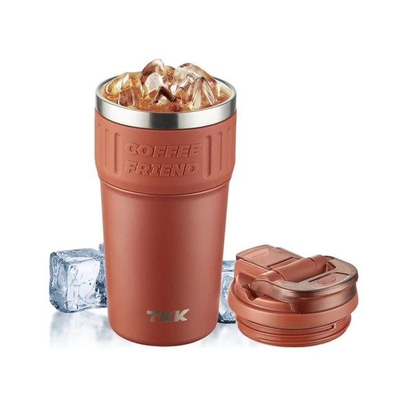 Tkk Çelik Termos Mug 630ML Kırmızı - Resim 3