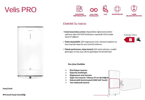 Ariston Velis PRO 50 EU 50 lt Termosifon - Resim 4