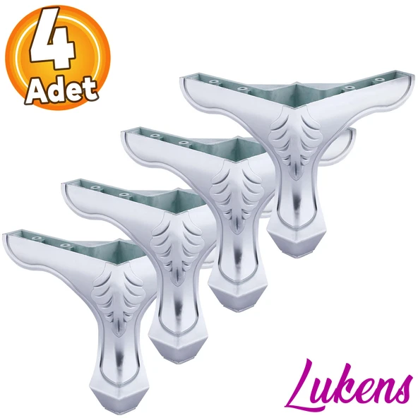 (4 ADET) Lükens Lüks Plastik Krom 14 cm Mobilya Oturma Grubu Kanepe Tv Ünitesi Koltuk Ayağı  Ayakları ürün görseli 1
