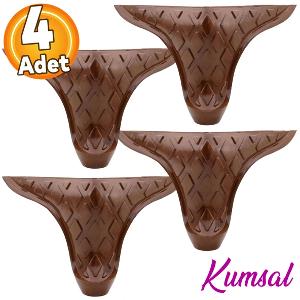 (4 ADET) Kumsal Mobilya Kanepe Koltuk Ayağı 12 Cm Kahverengi Ahşap Desenli Ayakları ürün görseli 1