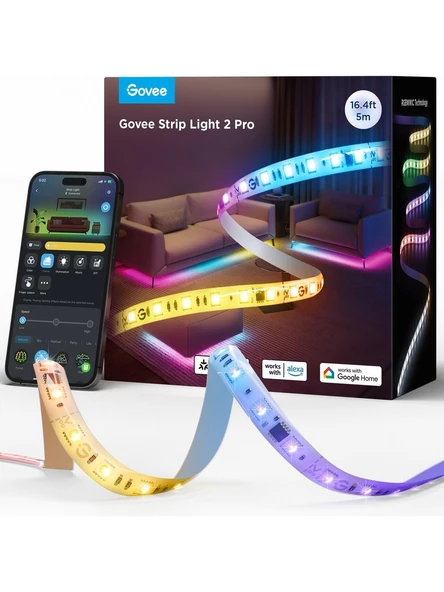 Govee RGBWWIC Matter Destekli Kesilebilir LED Şerit 2 Pro - 5 Metre ürün görseli 1