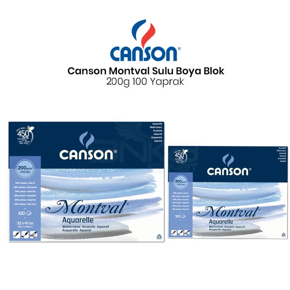 Canson Montvsl Watercolor Aquarelle 100 sayfa 32x41 200 g ürün görseli 1