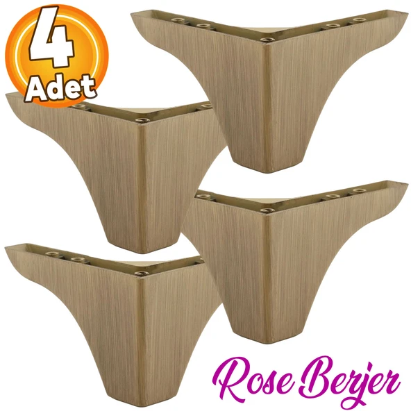 (4 ADET) Bellona Rose 9.5 Cm Açık Kahverengi Mobilya Kanepe Koltuk Koltuk Ayağı Ayakları ürün görseli 1