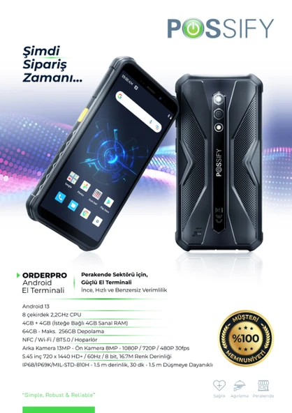 Possify OrderPro Garson Sipariş Terminali - Resim 2