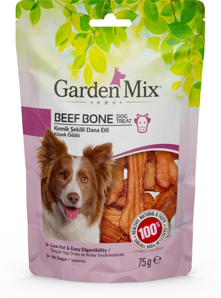 Garden Mix Kemik Şekilli Dana Etli Köpek Ödülü 75 75 Gr ürün görseli 1