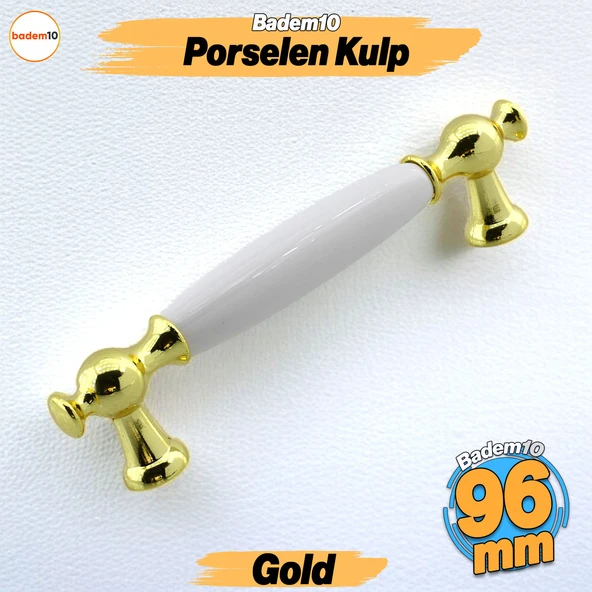 Arnas Porselen Gold Altın Kulp 96 mm Mobilya Çekmece Mutfak Dolabı Dolap Kapak Kulplar Kulb Kulpu ürün görseli 1