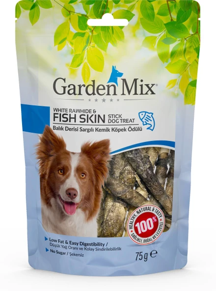 Garden Mix Balık Derisi Sargılı Kemik Köpek Ödülü 75 Gr ürün görseli 1