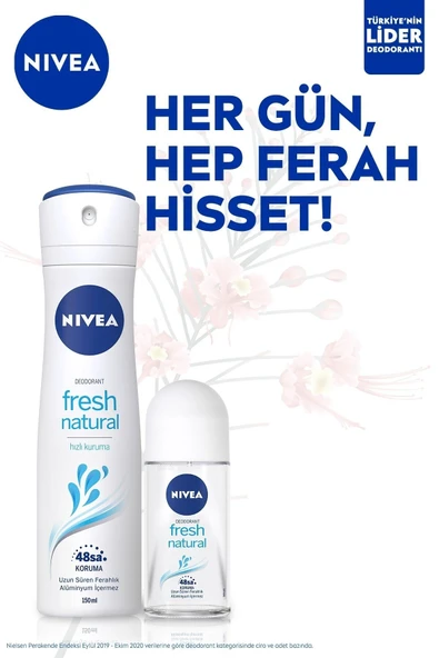 Nivea Roll-On Fresh Natural 50 ml - Resim 2