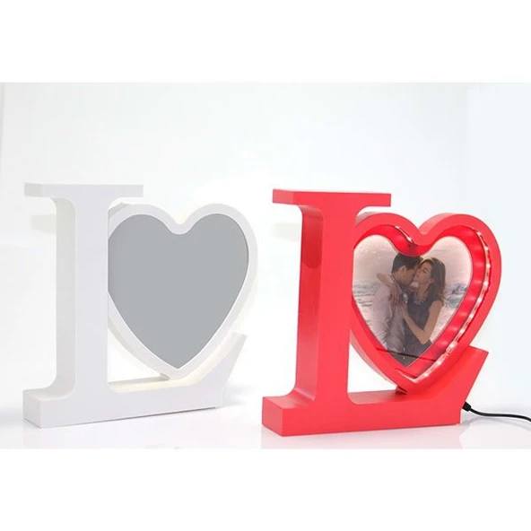 Eşe Sevgiliye Güzel Romantik Hediye Love Ledli Sihirli Ayna Resim Çerçeve ürün görseli 1