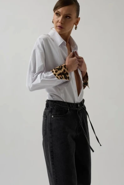 Biye Detay Straight Jean - Resim 3