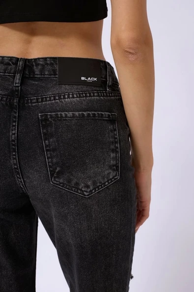 Lazer Kesim Bol Paça Jean - Resim 4