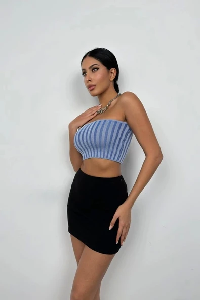 Straplez Fitilli Crop - Resim 2