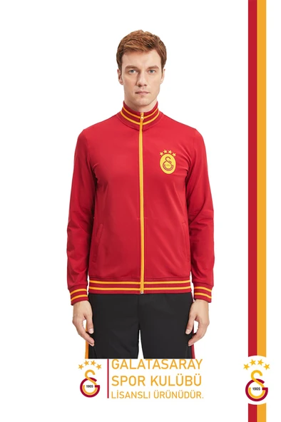 Galatasaray Orijinal Lisanslı Dik Yaka Fermuarlı Erkek Sweat ürün görseli 1