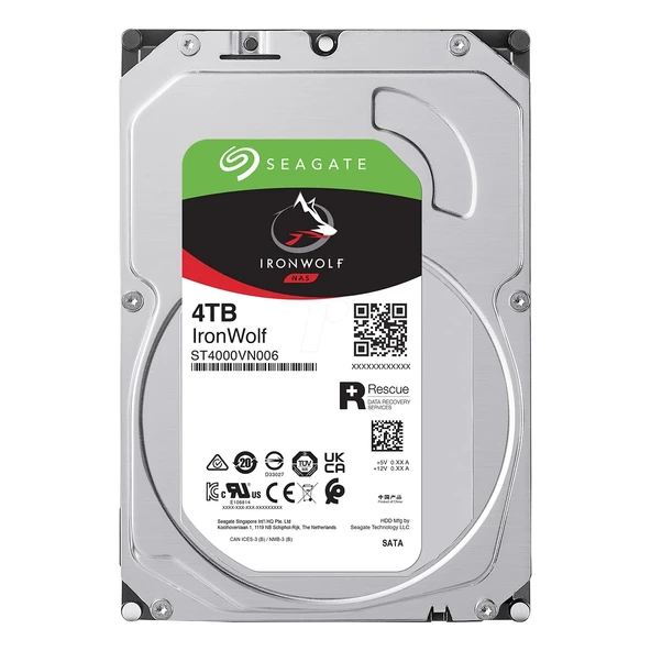 SEAGATE IRONWOLF 4 TB 5400RPM 256MB 7/24 1-8 Yuvalı Nas için ürün görseli 1