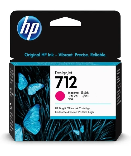HP 3ED68A 712 29-ml Magenta DesignJet Cartridge ürün görseli 1
