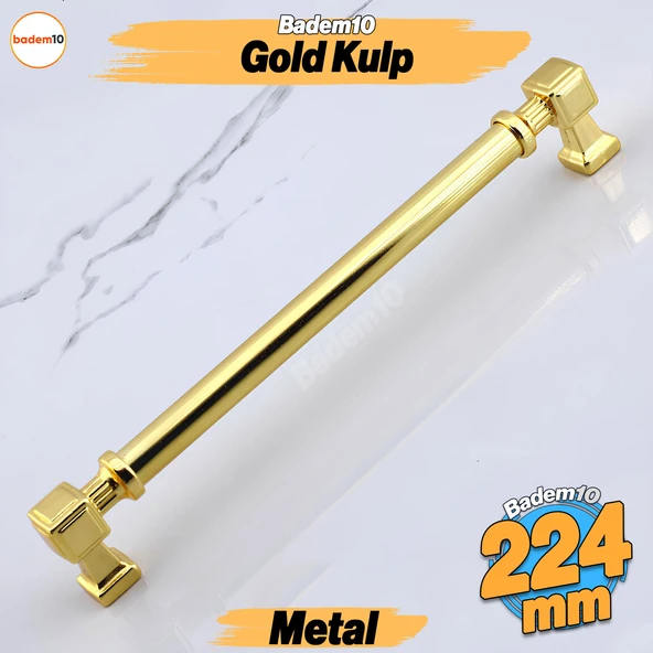 Talas Gold Altın Metal Kulp 224 mm Mobilya Çekmece Mutfak Dolabı Dolap Kulpları Kulb 19.2 cm ürün görseli 1