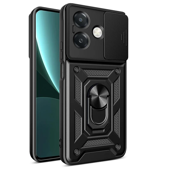 Zipax Oppo A3x 4G Kılıf Kamera Korumalı Standlı Tank Kpak Zr-SrVega ürün görseli 1