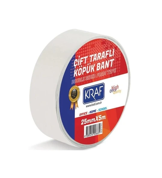 KRAF CIFT TARAFLI KOPUK BANT 25MMX5M 5025G ürün görseli 1