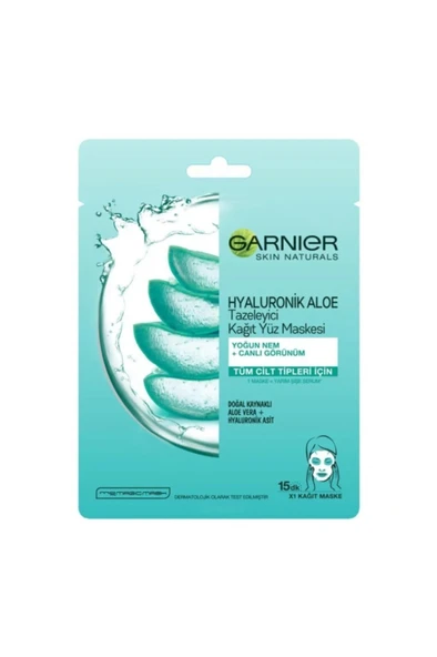 Garnier Hyaluronik Aloe Tazeleyici Kağıt Yüz Maskesi ürün görseli 1
